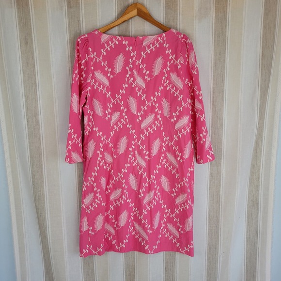 NEW Talbots Graceful Gardens Shift Dress Cotton Pastel Pink Size 12 Embroidered - Picture 12 of 12